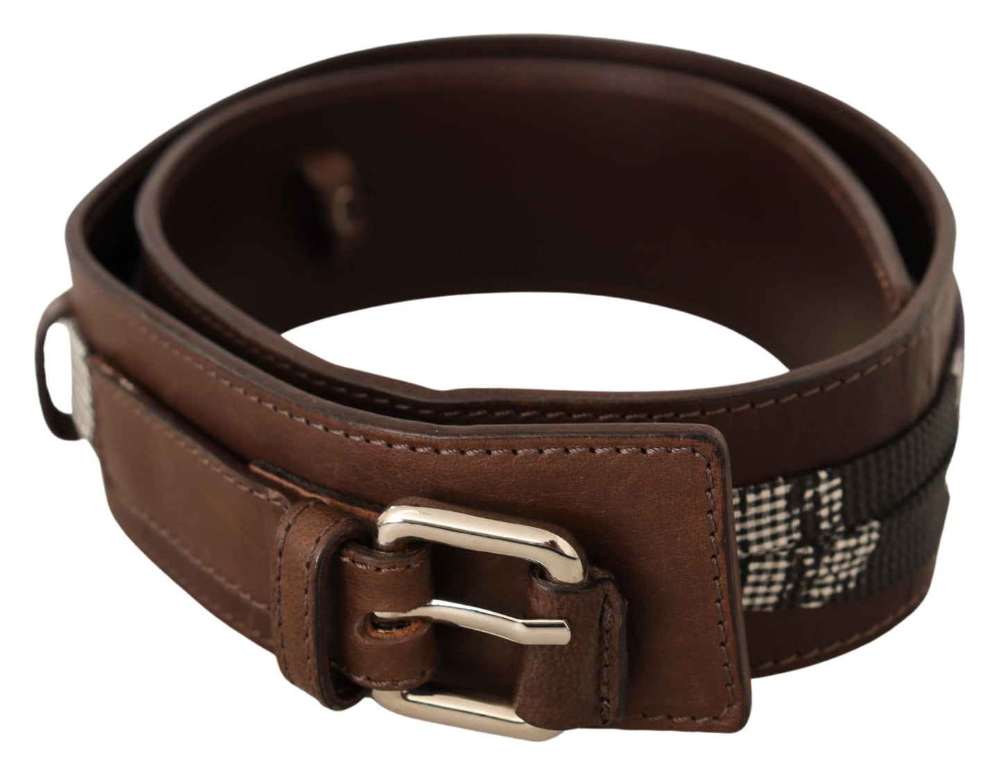 Costume National Brown Leather Silver Buckle Belt $280.00 Costume National Luzworld