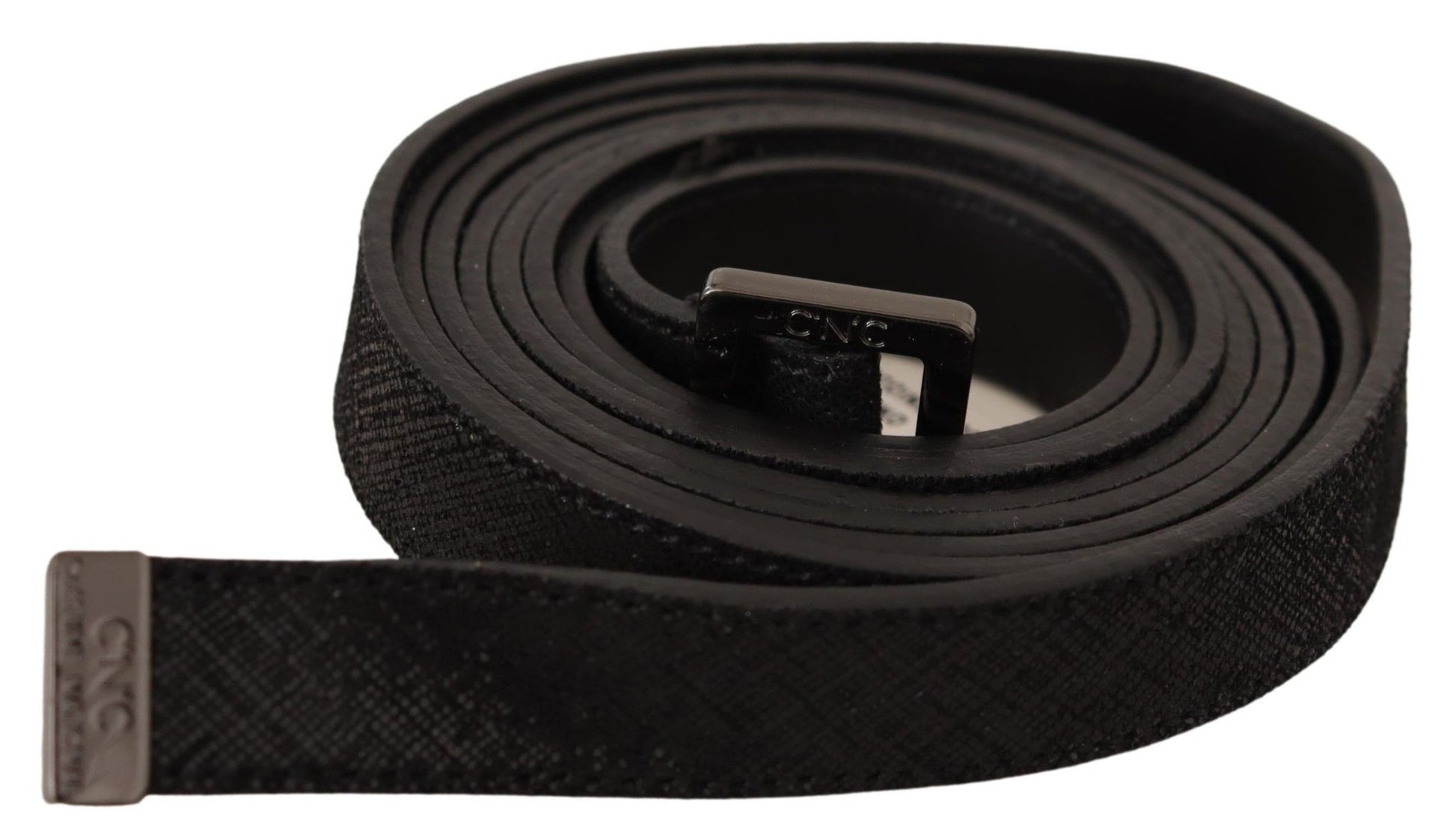 Costume National Black Leather Metal Buckle Waist Belt $182.00 Costume National Luzworld