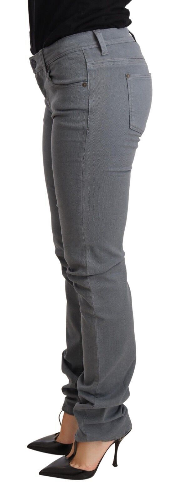 Ermanno Scervino Gray Low Waist Skinny Slim Trouser Cotton Jeans $1066.00 Ermanno Scervino Luzworld