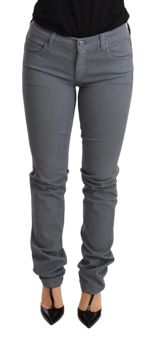 Ermanno Scervino Gray Low Waist Skinny Slim Trouser Cotton Jeans $1066.00 Ermanno Scervino Luzworld