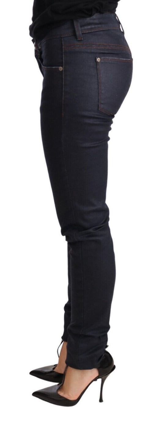 Ermanno Scervino Blue Low Waist Skinny Slim Trouser Cotton Jeans $1066.00 Ermanno Scervino Luzworld