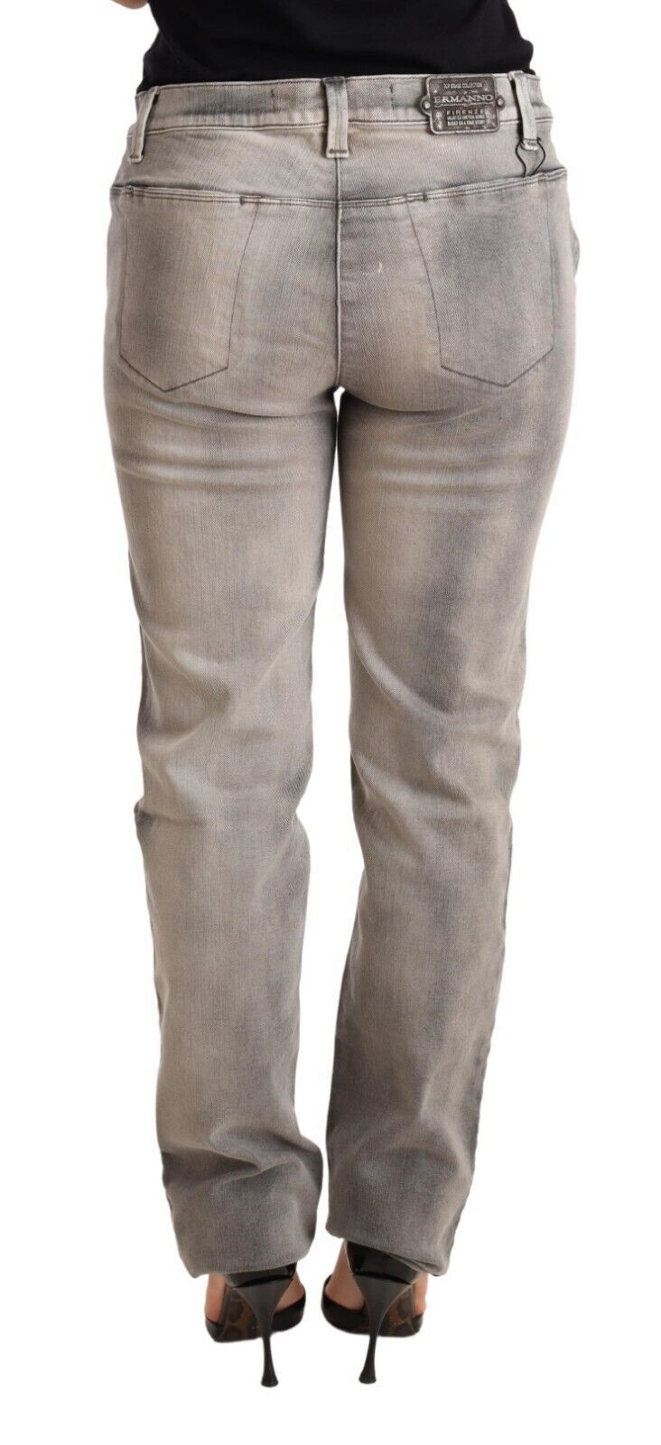 Ermanno Scervino Gray Washed Low Waist Skinny Trouser Cotton Jeans $1066.00 Ermanno Scervino Luzworld