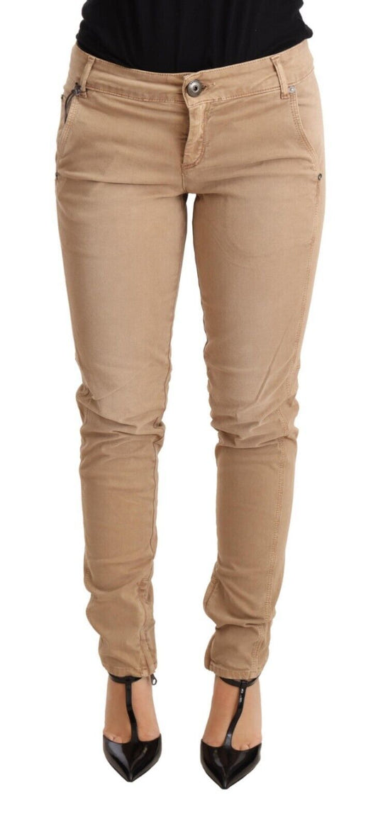 Ermanno Scervino Brown Low Waist Skinny Denim Trouser Cotton Jeans $1066.00 Ermanno Scervino Luzworld