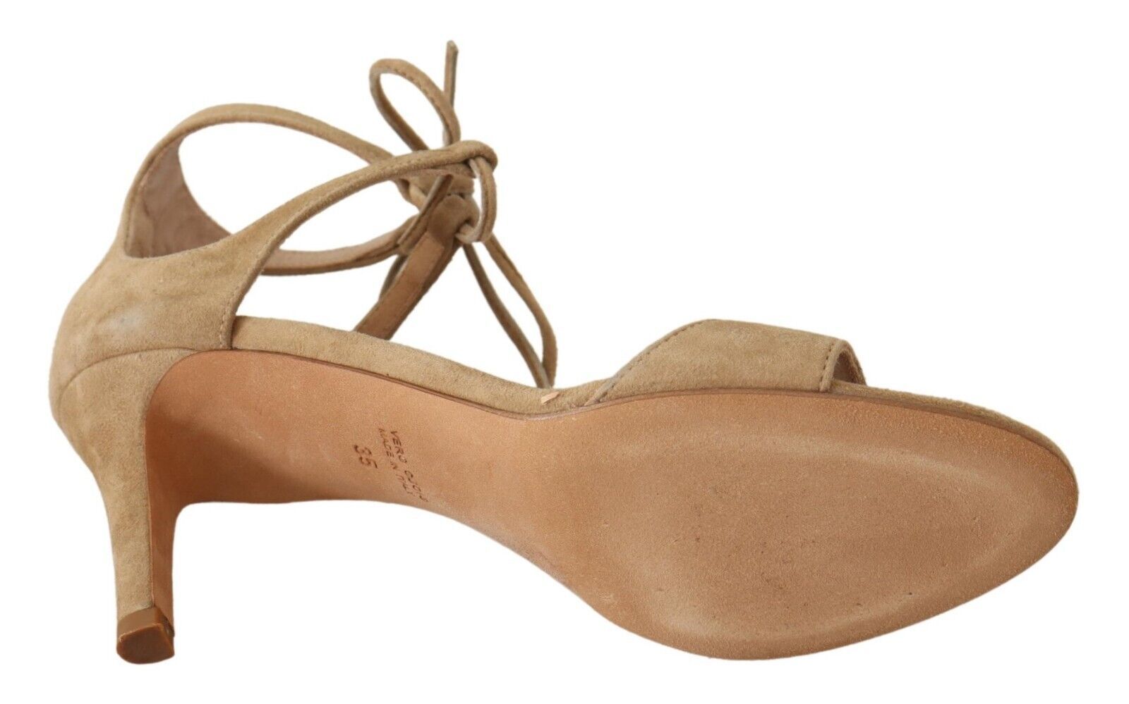 Maria Christina Beige Suede Leather Ankle Strap Pumps Shoes $674.00 Maria Christina Luzworld