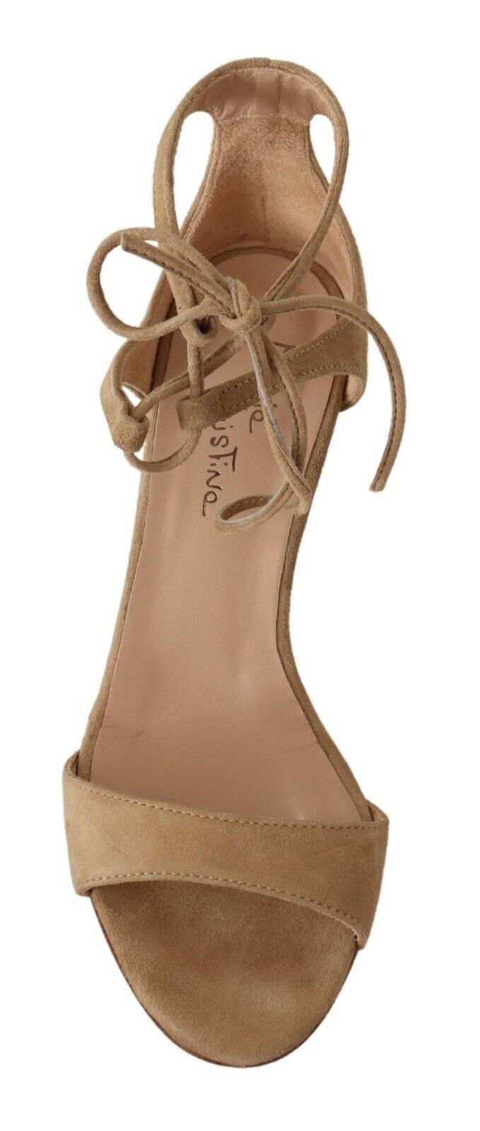 Maria Christina Beige Suede Leather Ankle Strap Pumps Shoes $674.00 Maria Christina Luzworld