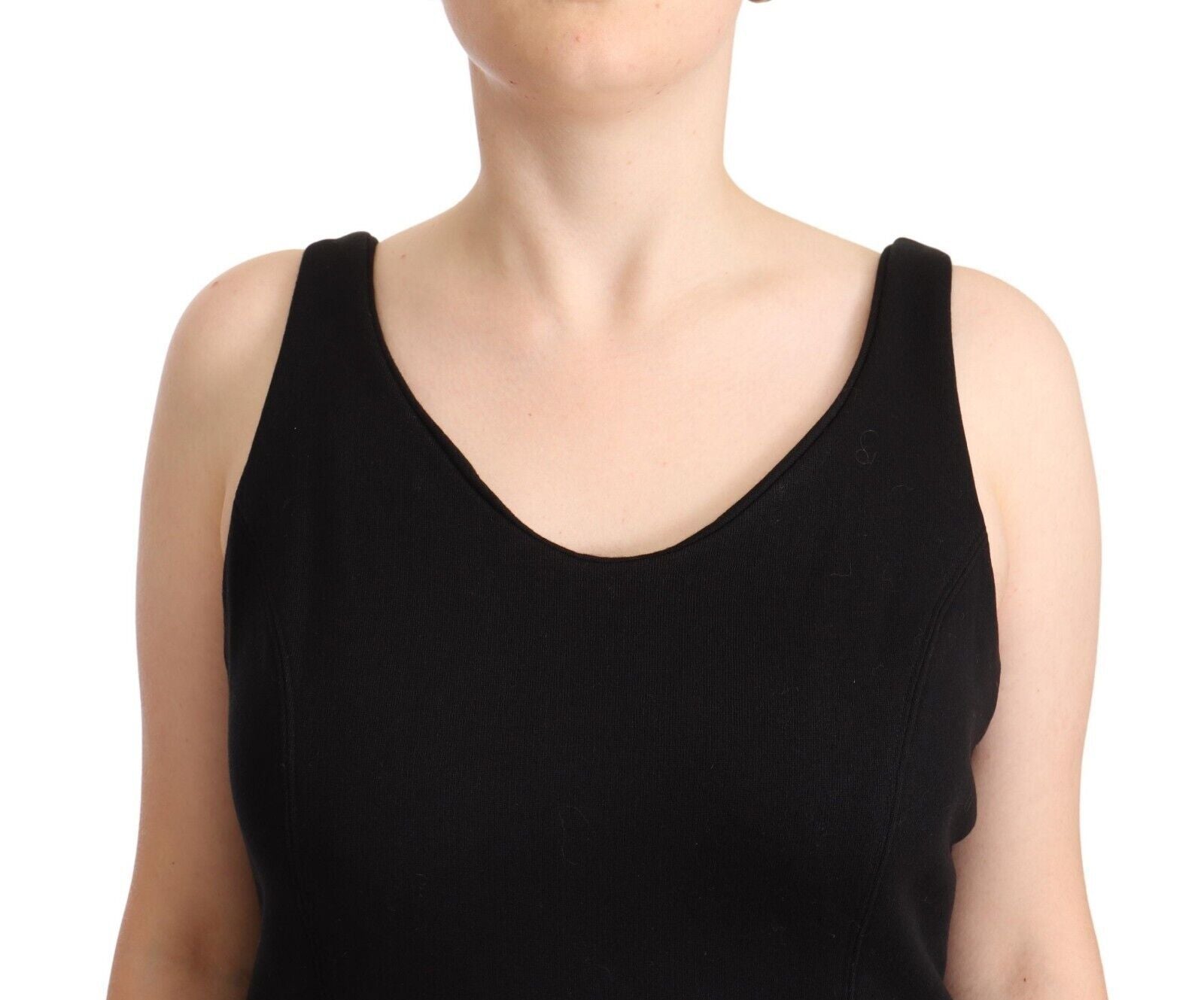 Ermanno Scervino Black Cotton Sleevelesss Tank Casual Top $280.00 Ermanno Scervino Luzworld