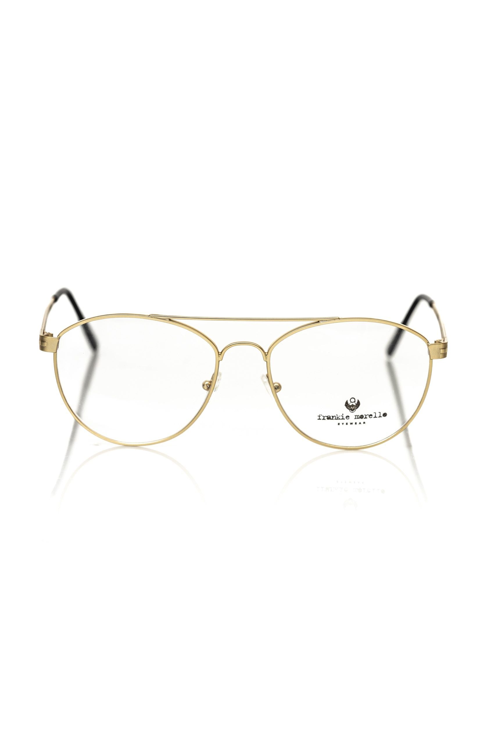 Frankie Morello Gold Metallic Fiber Men's Frame Aviator Eyeglasses $206.00 Frankie Morello Luzworld