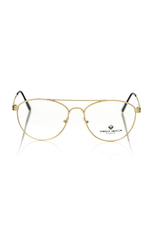 Frankie Morello Gold Metallic Fiber Men's Frame Aviator Eyeglasses $206.00 Frankie Morello Luzworld