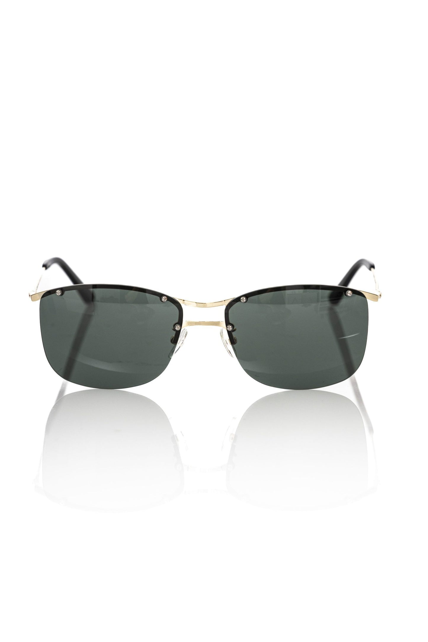 Frankie Morello Black Metallic Fibre Men Sunglasses $230.00 Frankie Morello Luzworld