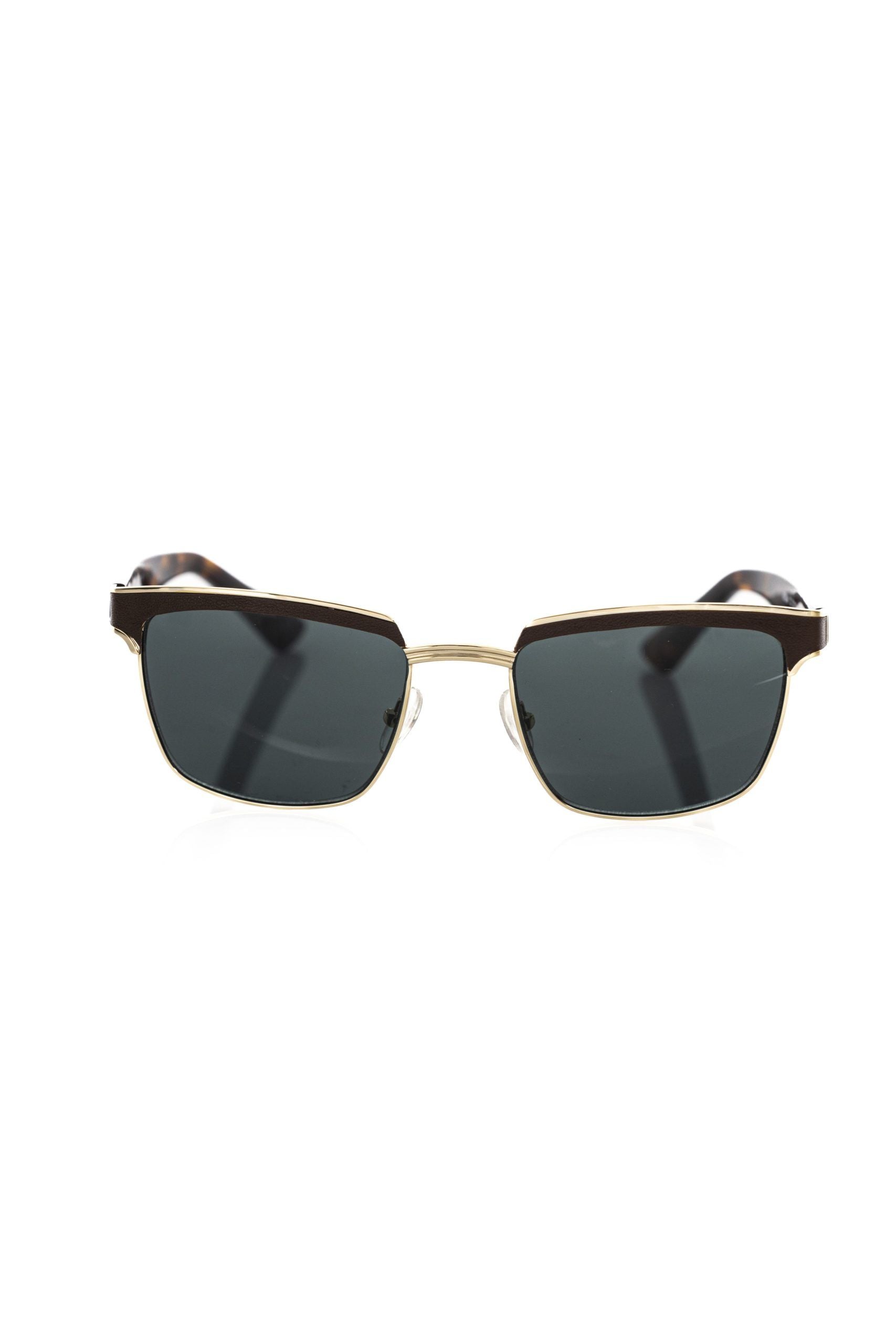 Frankie Morello Brown Metallic Fibre Men Sunglass $228.00 Frankie Morello Luzworld