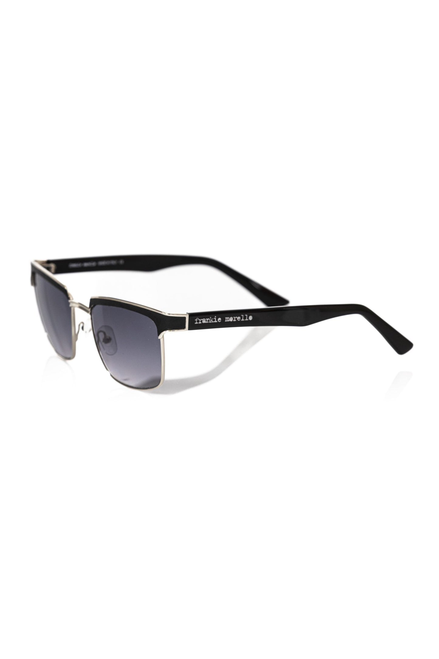 Frankie Morello Black Metallic Fibre Men Sunglass $228.00 Frankie Morello Luzworld