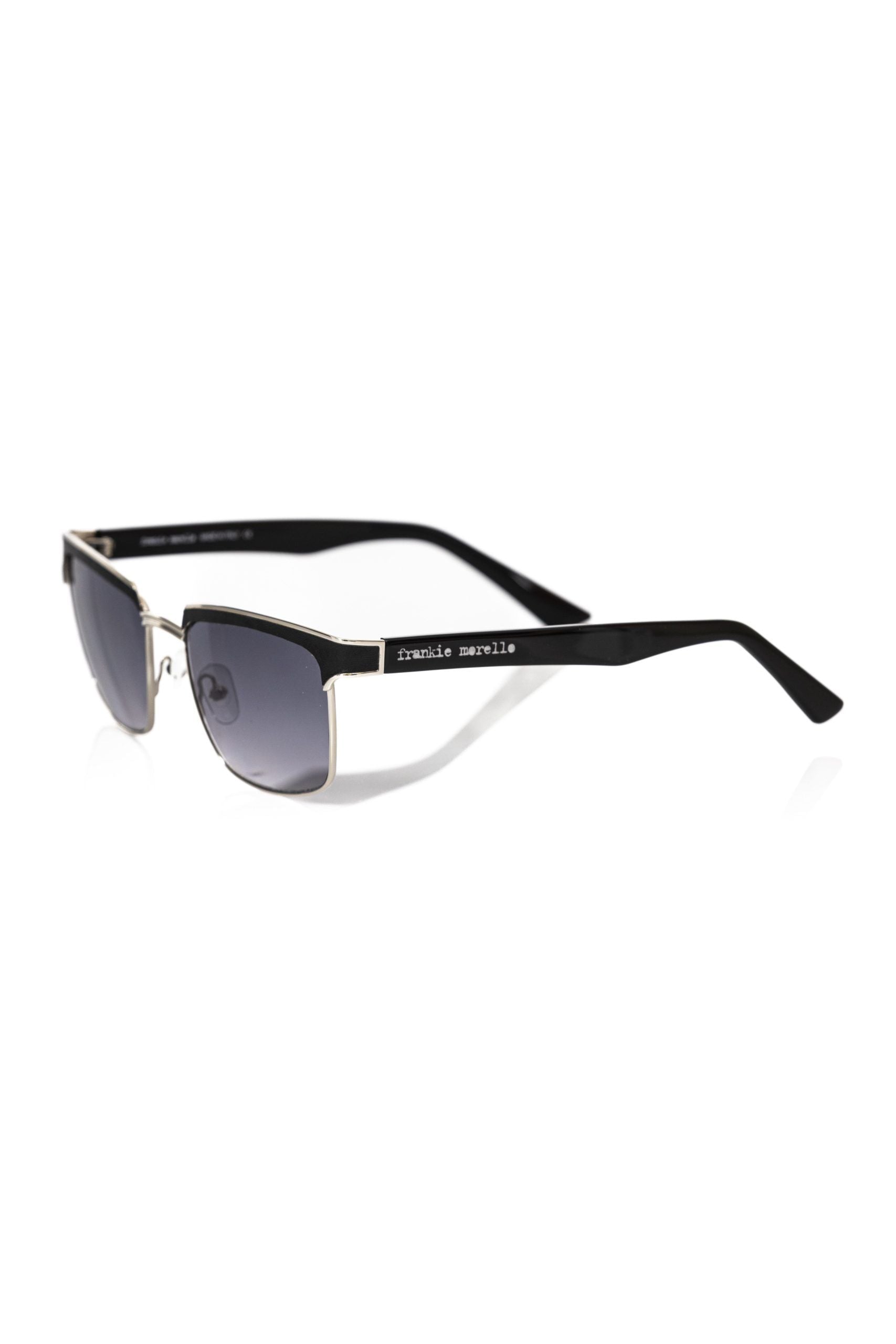 Frankie Morello Black Metallic Fibre Men Sunglass $228.00 Frankie Morello Luzworld