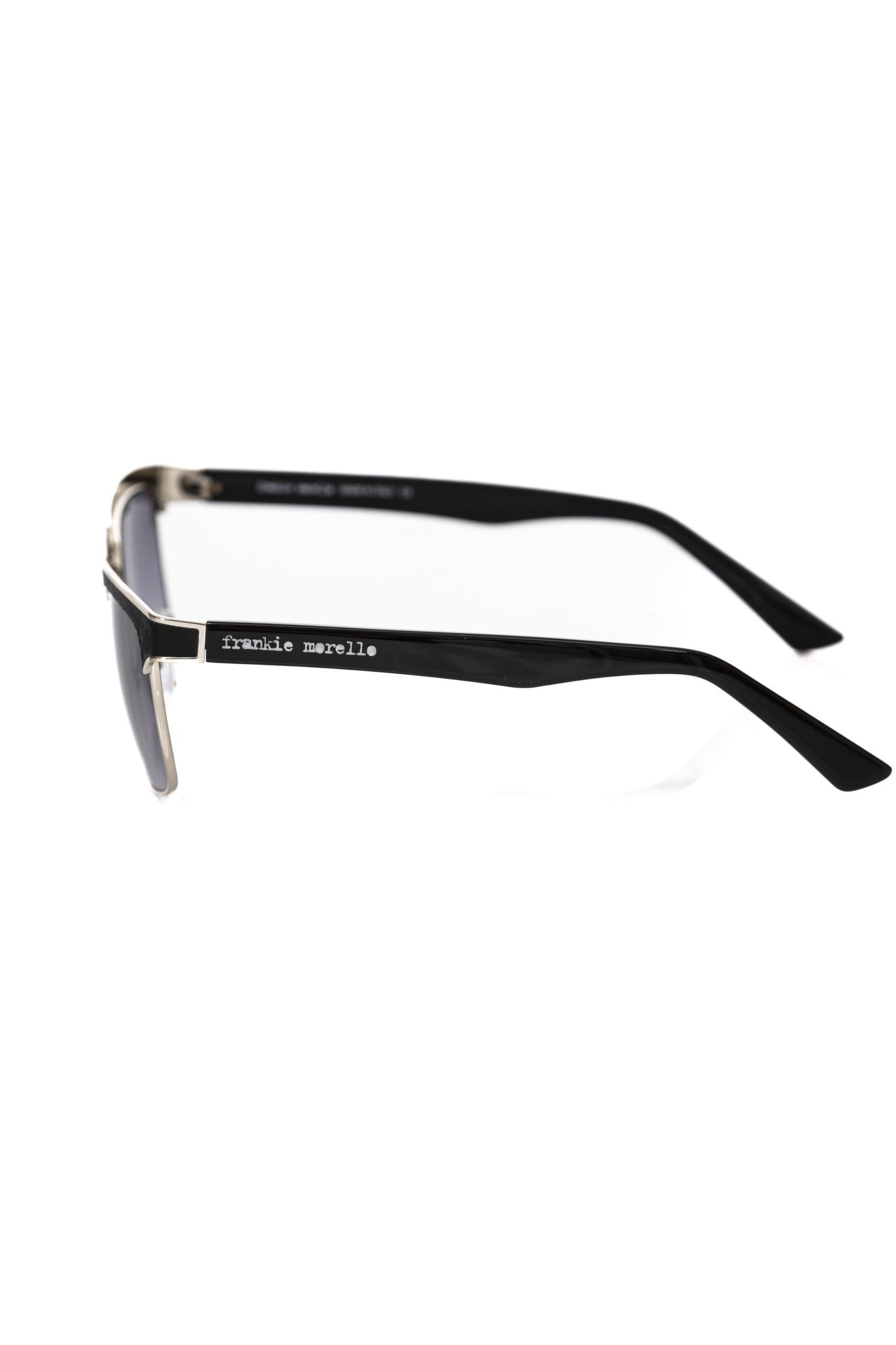 Frankie Morello Black Metallic Fibre Men Sunglass $228.00 Frankie Morello Luzworld
