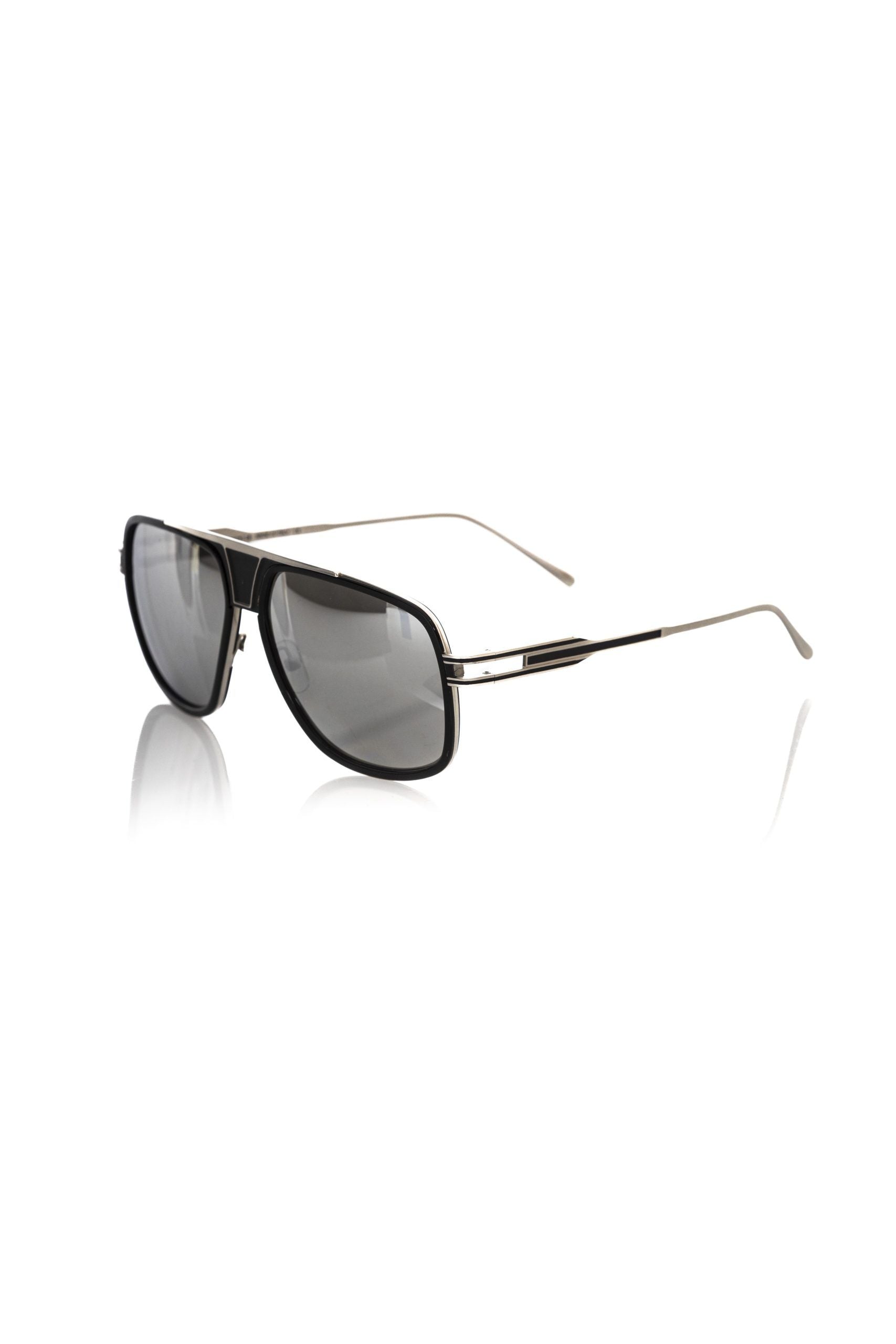 Frankie Morello Black Metallic Fibre Men Sunglass $439.00 Frankie Morello Luzworld