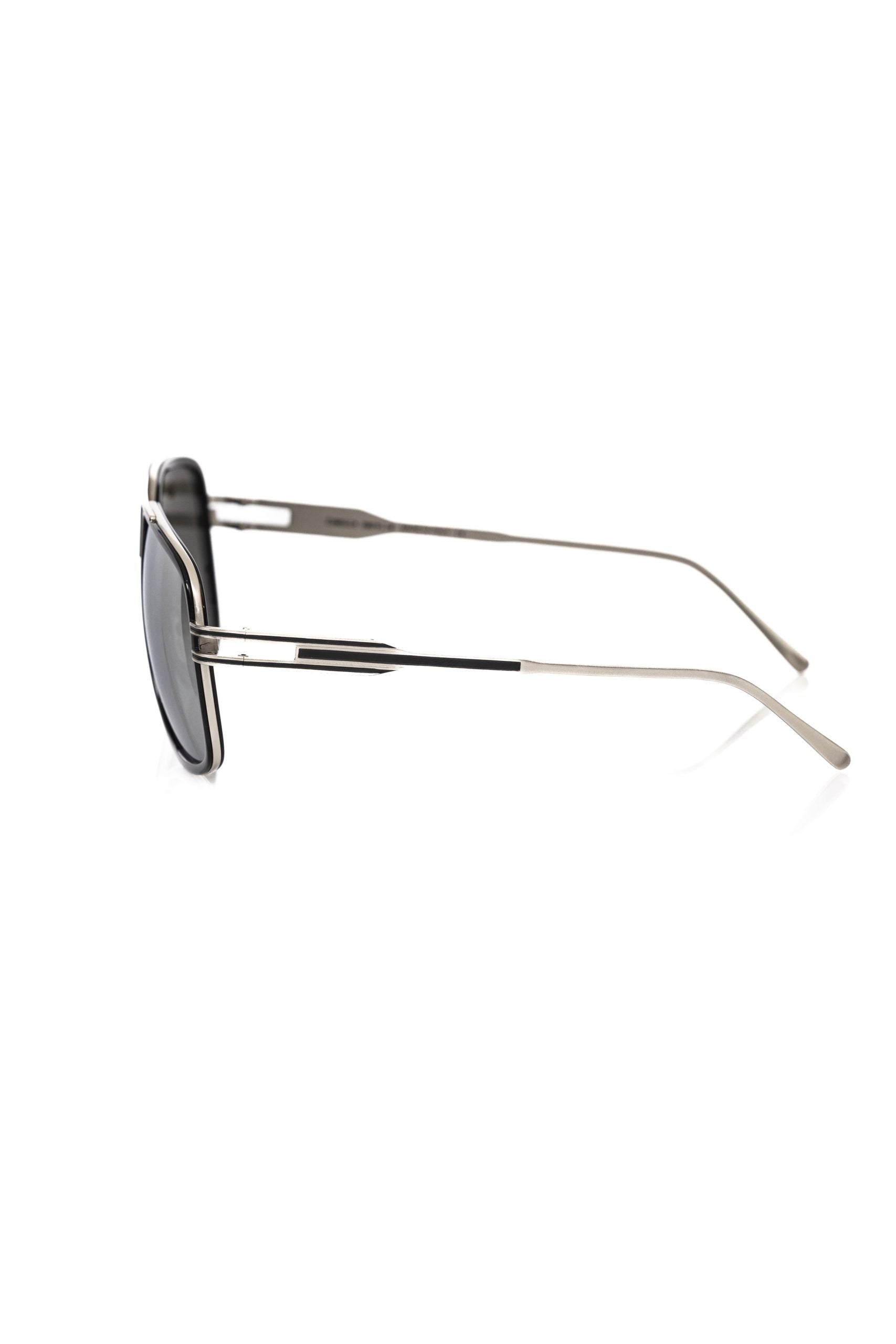 Frankie Morello Black Metallic Fibre Men Sunglass $439.00 Frankie Morello Luzworld