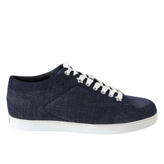 Jimmy Choo Chic Slip-On Blue Denim Suede Sneakers