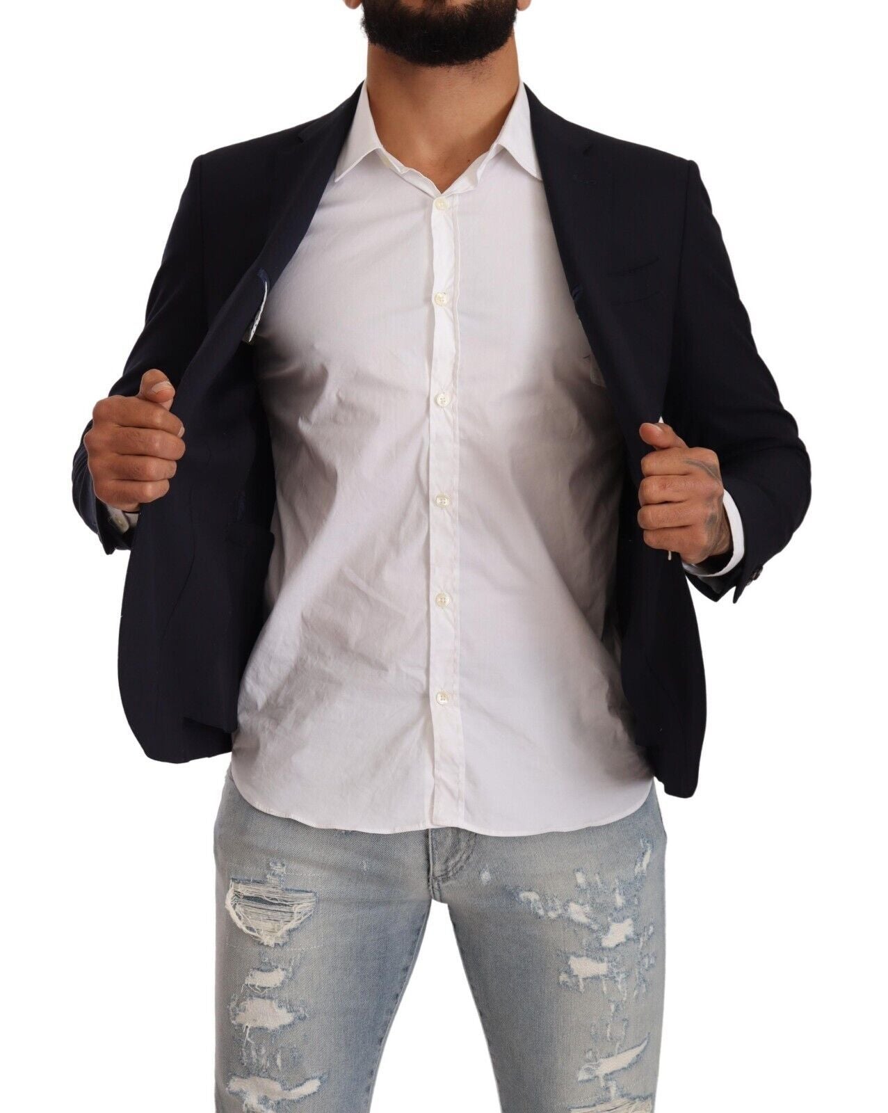 Domenico Tagliente Black Single Breasted One Button Suit Jacket $674.00 Domenico Tagliente Luzworld
