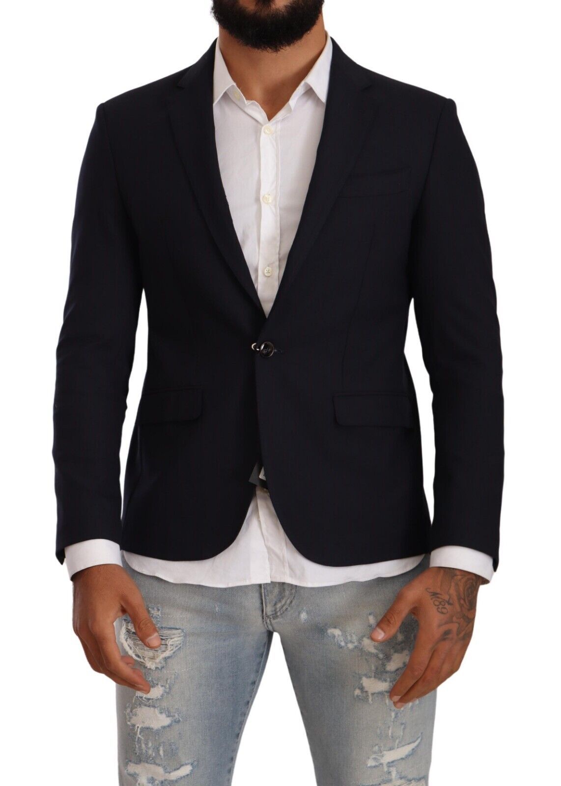 Domenico Tagliente Black Single Breasted One Button Suit Jacket $674.00 Domenico Tagliente Luzworld