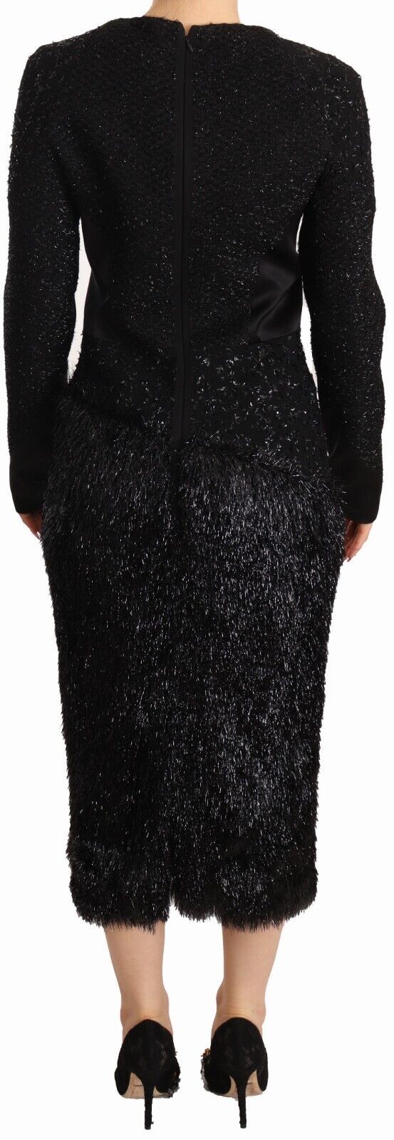 Masha Ma Black Studs Embellished Long Sleeves Sheath Midi Dress $1310.00 Masha Ma Luzworld