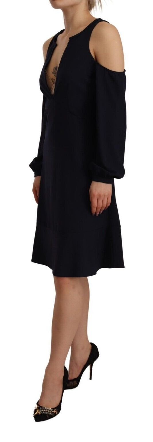 Twinset Black Long Sleeves Open Shoulder A-line Dress $674.00 Twinset Luzworld