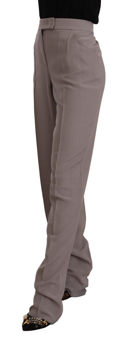 Armani Brown High Waist Silk Tapered Long Pants $1598.00 Armani Luzworld