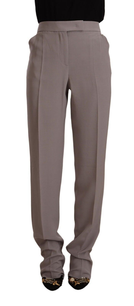 Armani Brown High Waist Silk Tapered Long Pants $1598.00 Armani Luzworld
