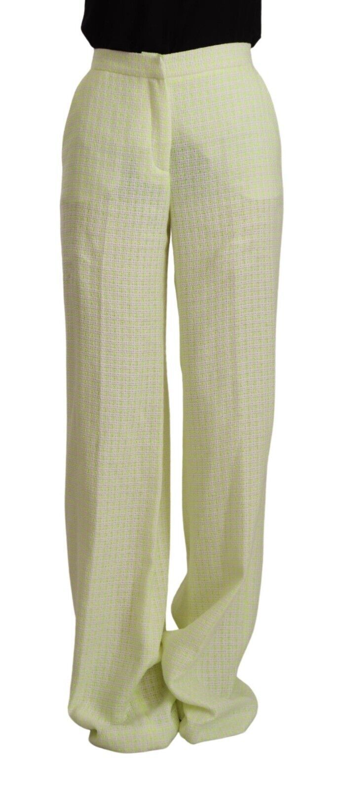 MSGM Yellow Green Cotton High Waist Straight Long Pants $869.00 MSGM Luzworld
