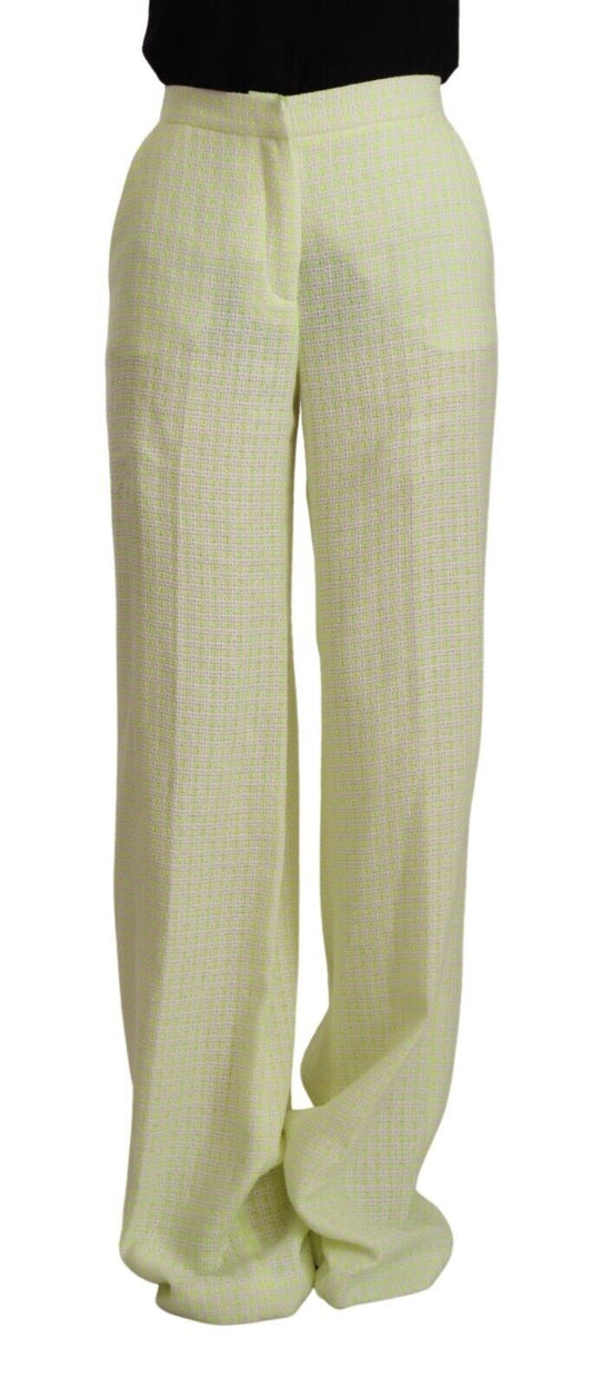 MSGM Yellow Green Cotton High Waist Straight Long Pants $869.00 MSGM Luzworld