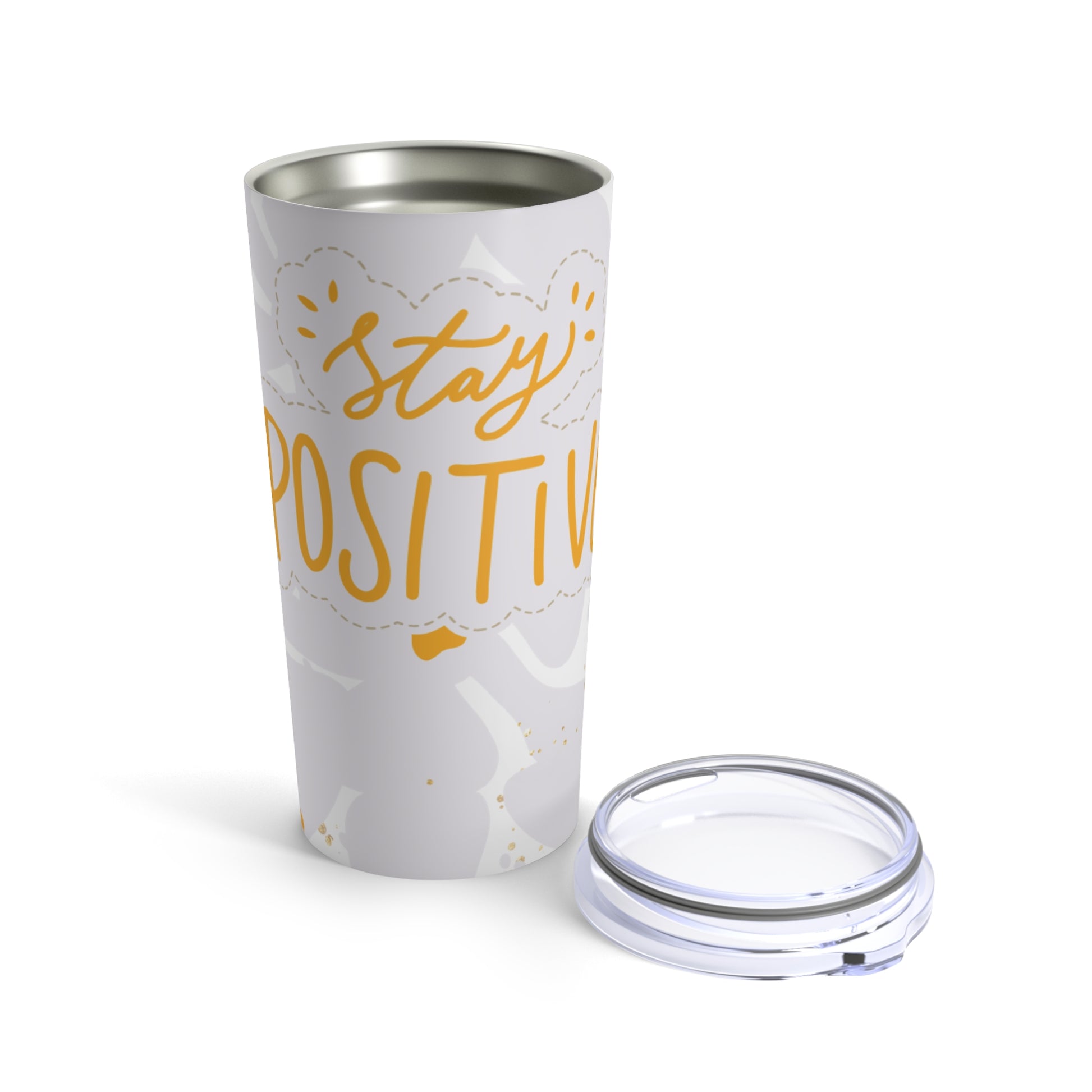 Stay Positive: White Tumbler 20oz - Luzworld