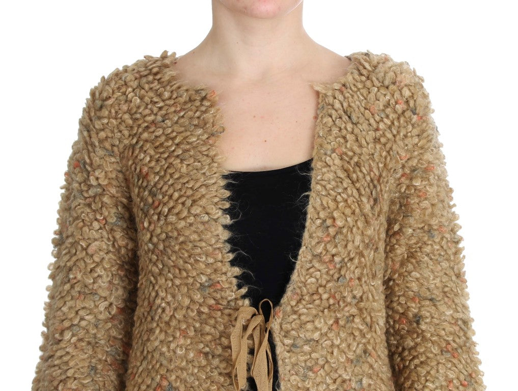 PINK MEMORIES Beige Wool Blend Cape Sweater $698.00 PINK MEMORIES Luzworld