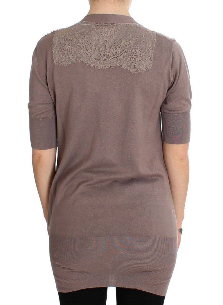 PINK MEMORIES Purple Lace Cotton Cardigan Sweater $649.00 PINK MEMORIES Luzworld