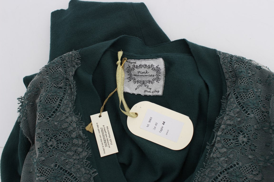PINK MEMORIES Green Lace Cotton Cardigan Sweater $649.00 PINK MEMORIES Luzworld