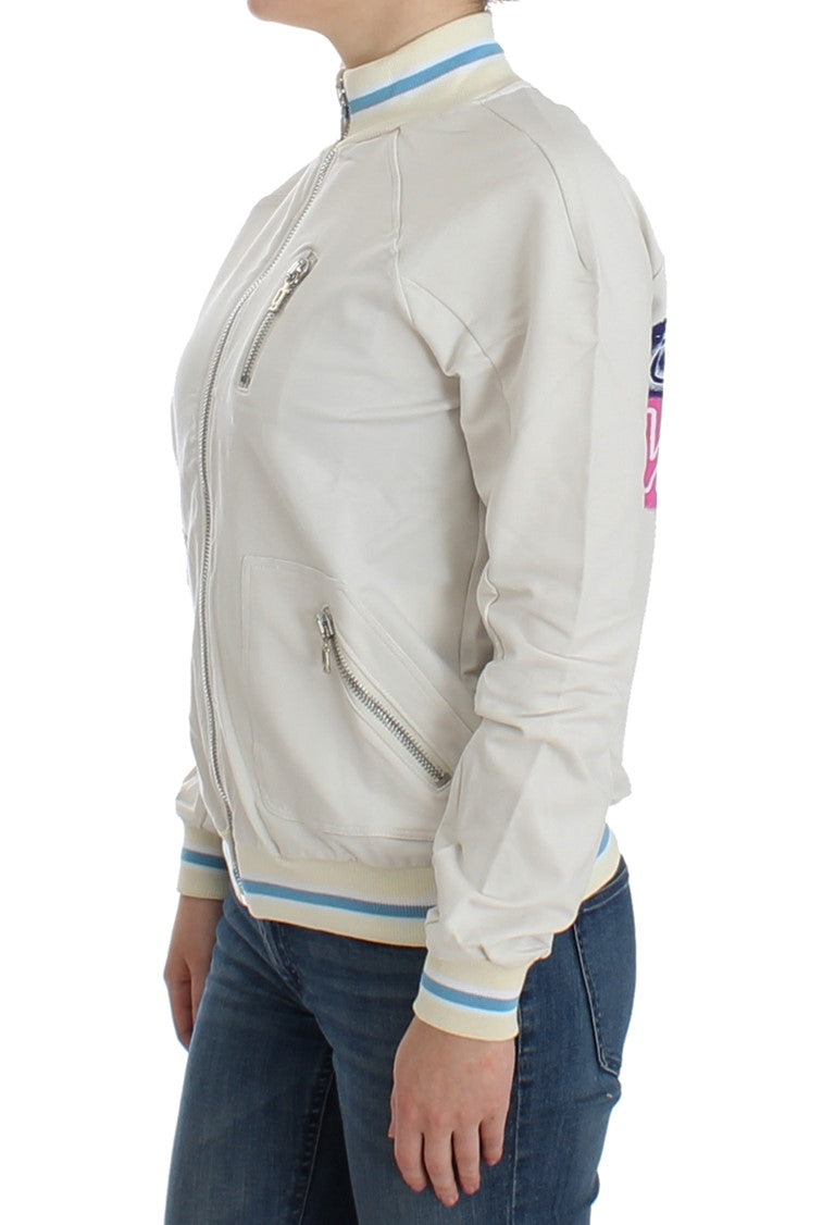 John Galliano White Mock Zip Cardigan Sweatshirt Sweater $608.00 John Galliano Luzworld