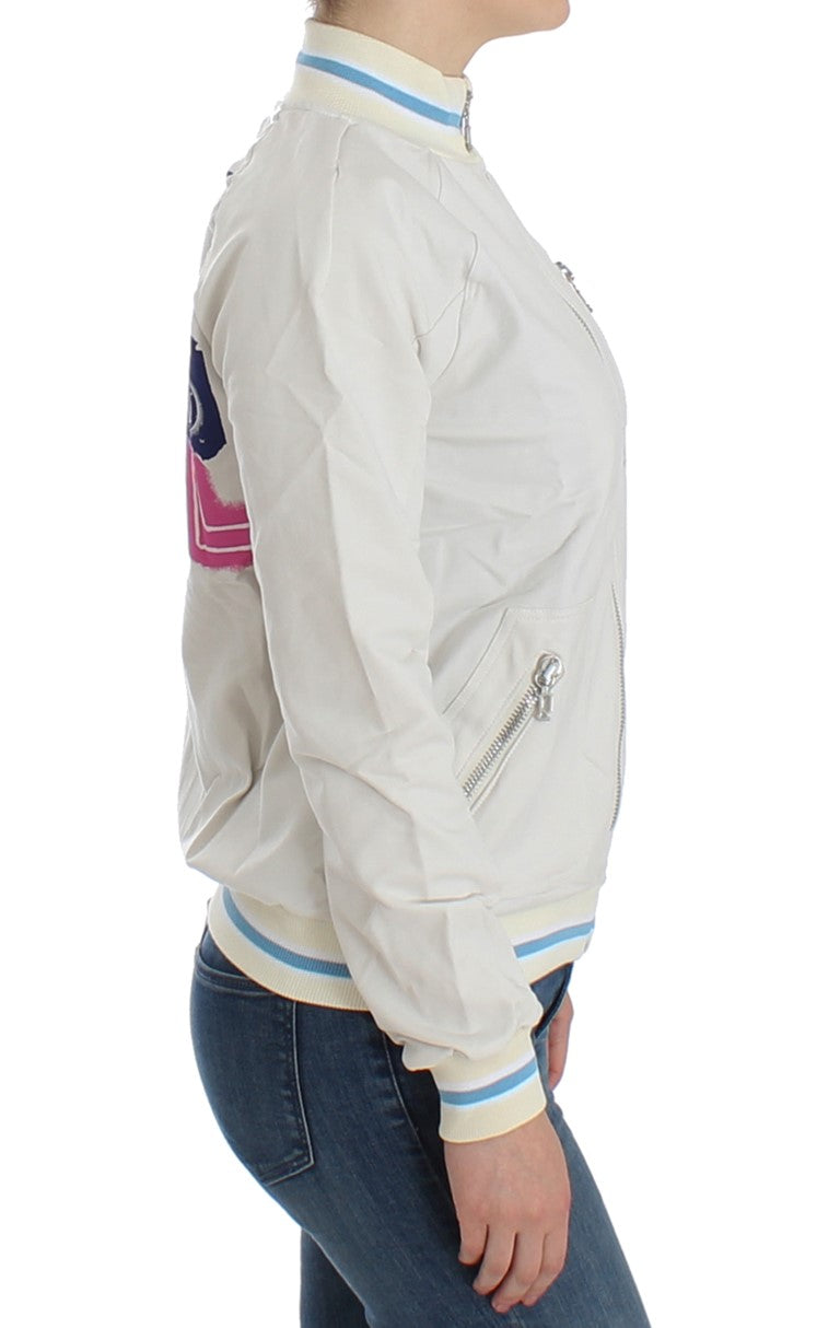 John Galliano White Mock Zip Cardigan Sweatshirt Sweater $608.00 John Galliano Luzworld