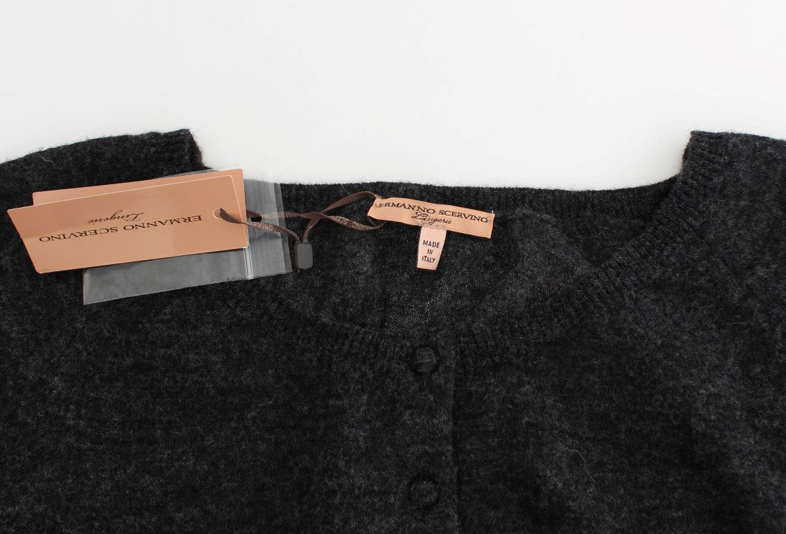 Ermanno Scervino Gray Knit Wool Cardigan Sweater $508.00 Ermanno Scervino Luzworld