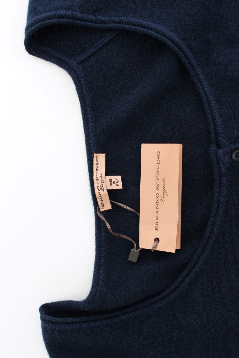Ermanno Scervino Blue Cashmere Cardigan Sweater $508.00 Ermanno Scervino Luzworld