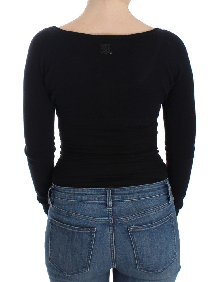 Ermanno Scervino Black Cashmere Cardigan Sweater $508.00 Ermanno Scervino Luzworld