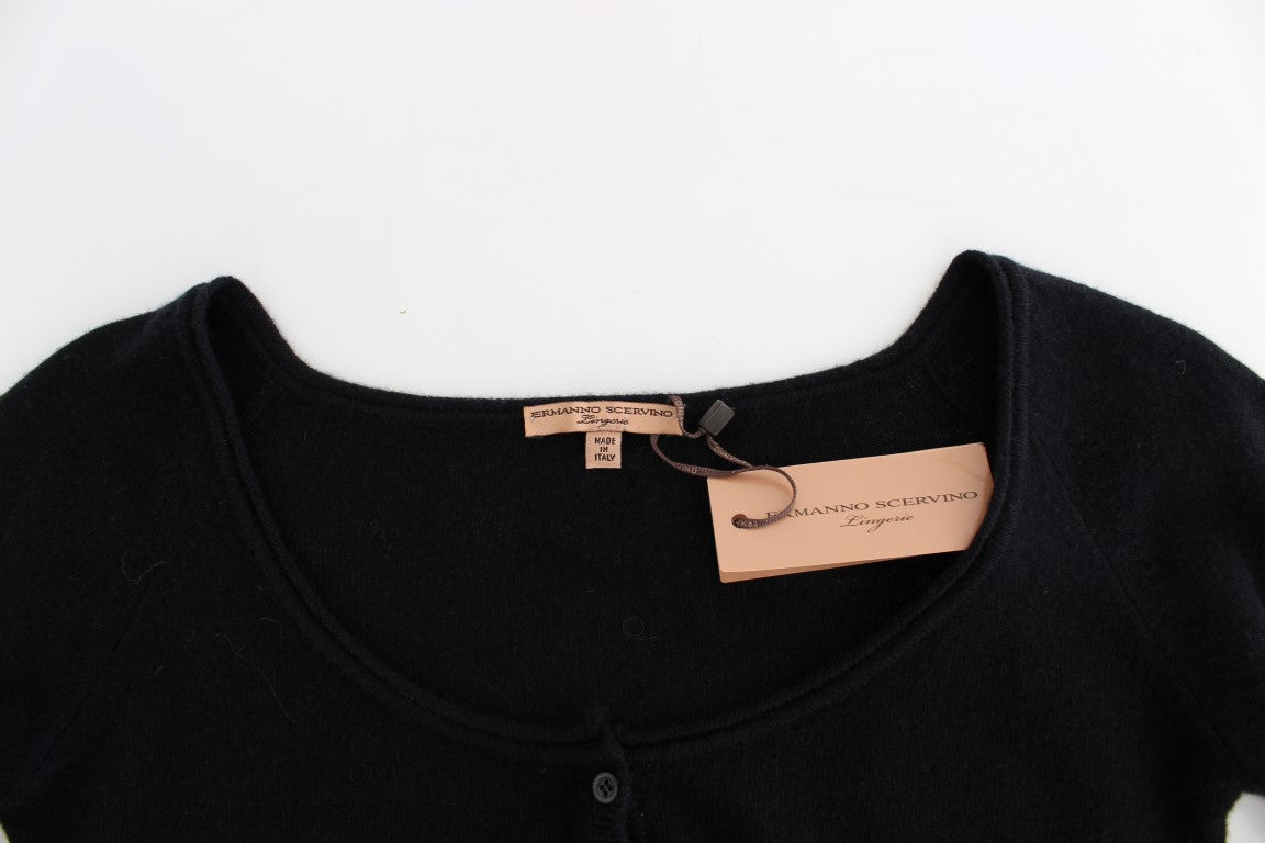 Ermanno Scervino Black Cashmere Cardigan Sweater $508.00 Ermanno Scervino Luzworld