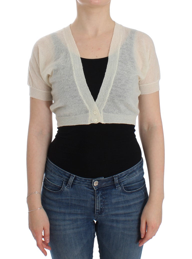 Ermanno Scervino White Wool Cardigan Sweater $508.00 Ermanno Scervino Luzworld