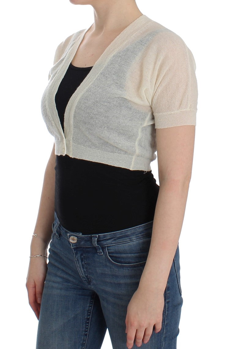 Ermanno Scervino White Wool Cardigan Sweater $508.00 Ermanno Scervino Luzworld