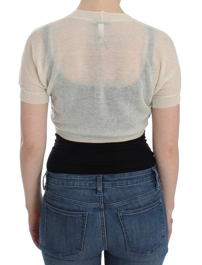 Ermanno Scervino White Wool Cardigan Sweater $508.00 Ermanno Scervino Luzworld