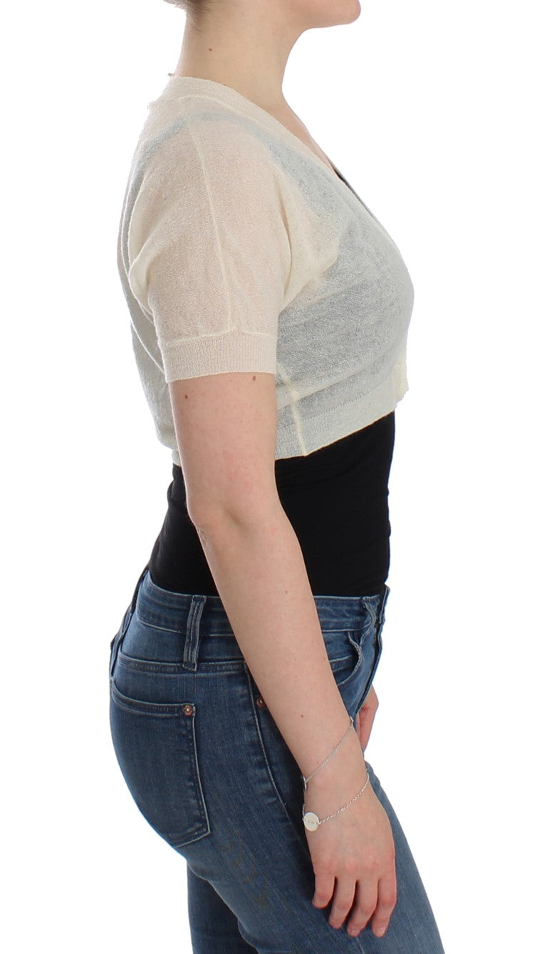 Ermanno Scervino White Wool Cardigan Sweater $508.00 Ermanno Scervino Luzworld