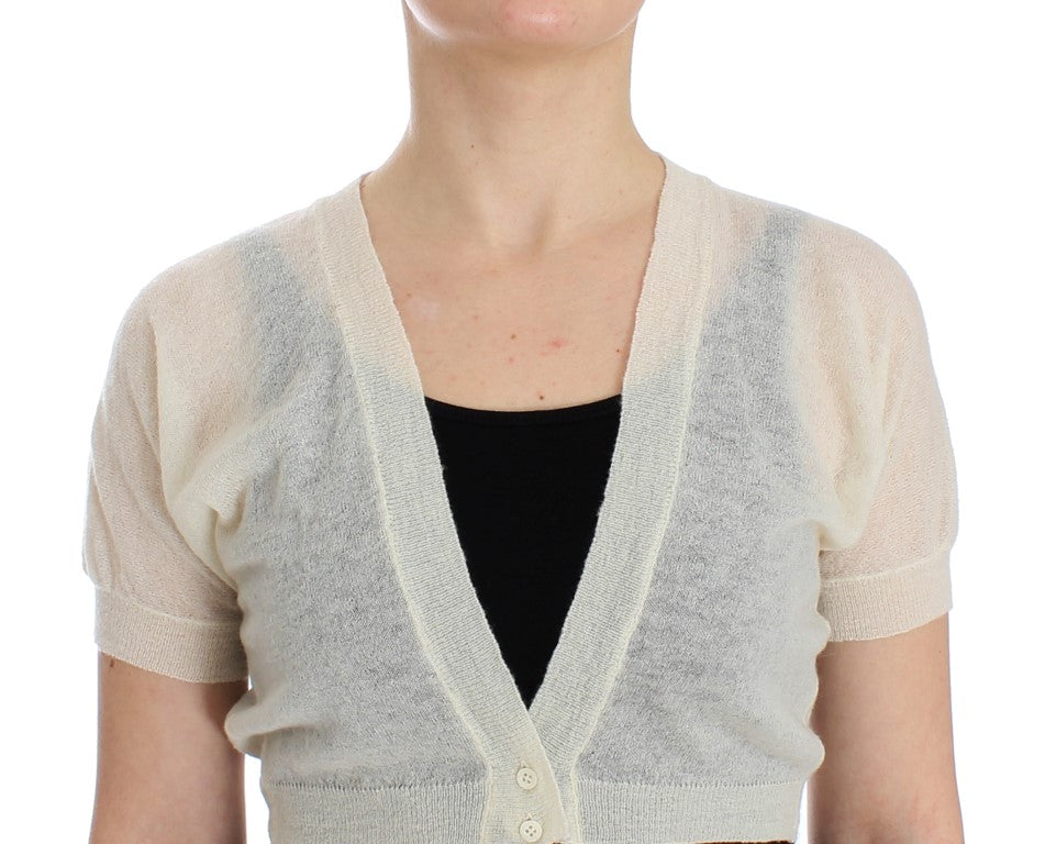 Ermanno Scervino White Wool Cardigan Sweater $508.00 Ermanno Scervino Luzworld