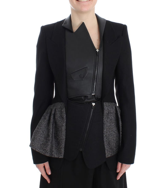 KAALE SUKTAE Black Short Blazer Coat Biker Jacket $2264.00 KAALE SUKTAE Luzworld