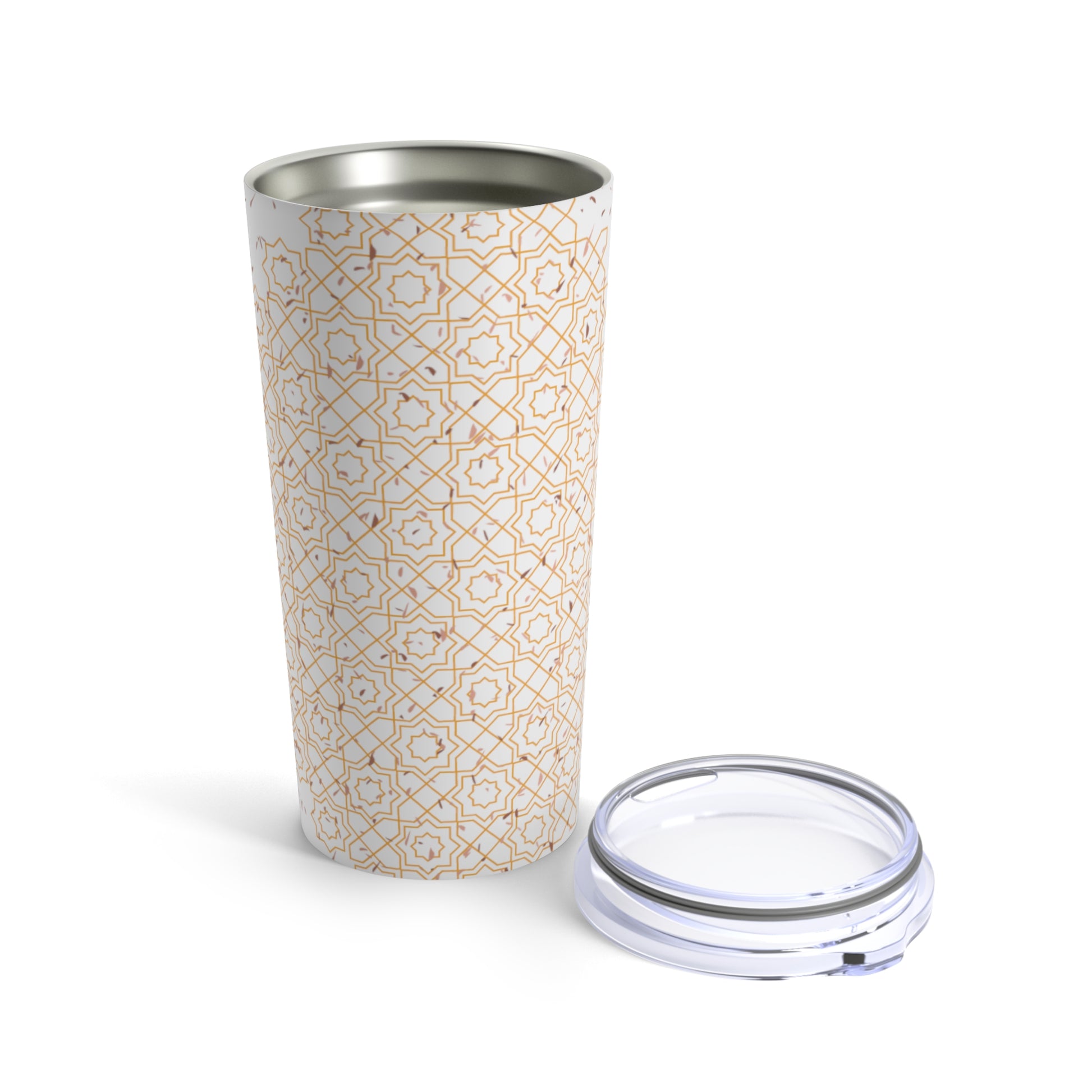 Geometric Pattern: White Tumbler 20oz - Luzworld