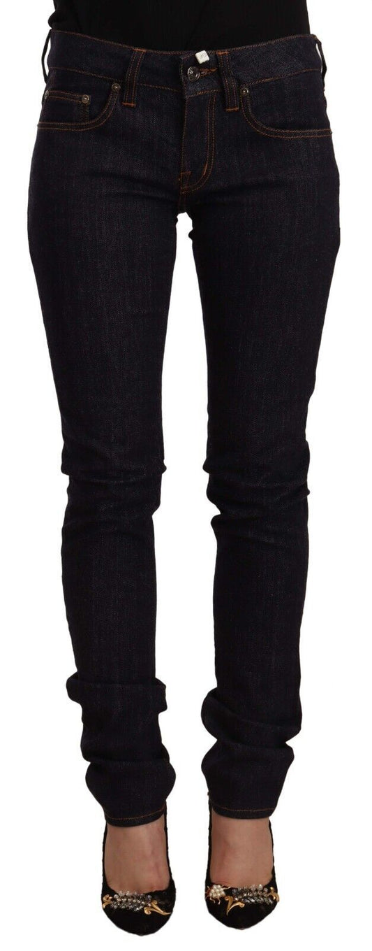 GF Ferre Black Mid Waist Cotton Denim Skinny Jeans $280.00 GF Ferre Luzworld