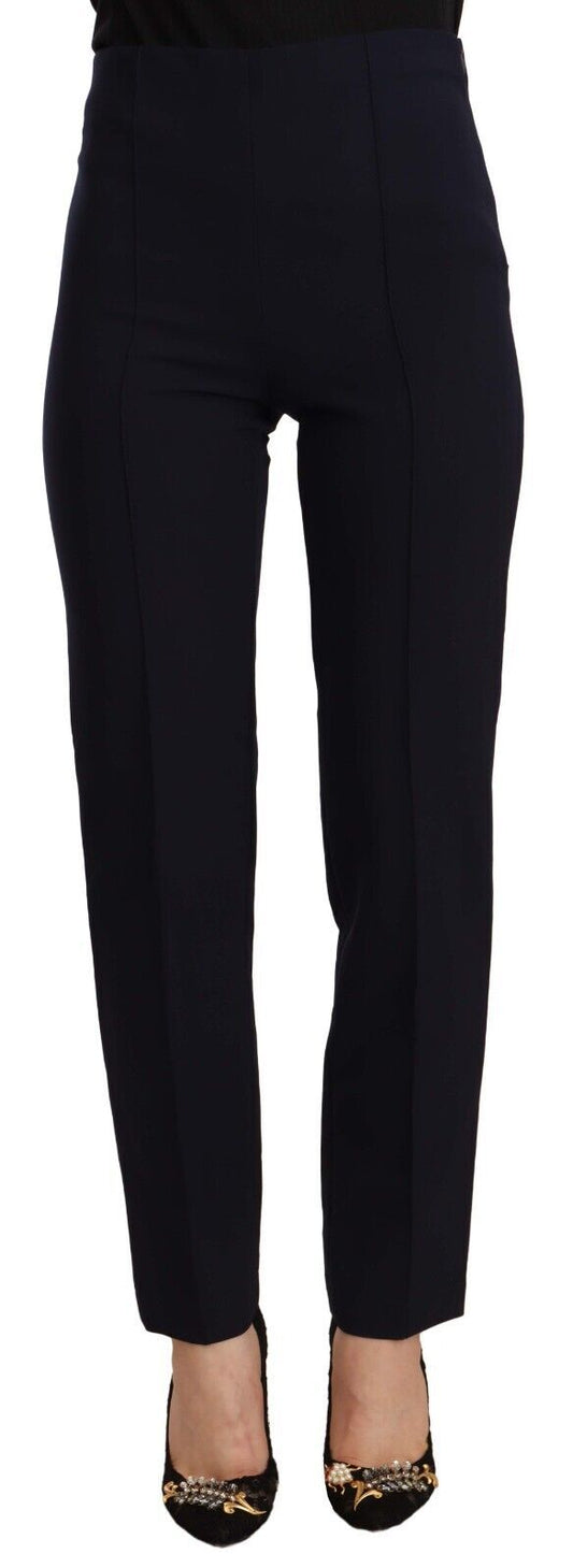 AGLINI Black High Waist Polyester Women Straight Pants $280.00 AGLINI Luzworld