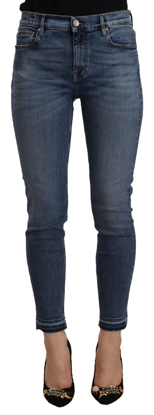 Don The Fuller Blue Mid Waist Cotton Denim Slim Fit Cropped Jeans $611.00 Don The Fuller Luzworld