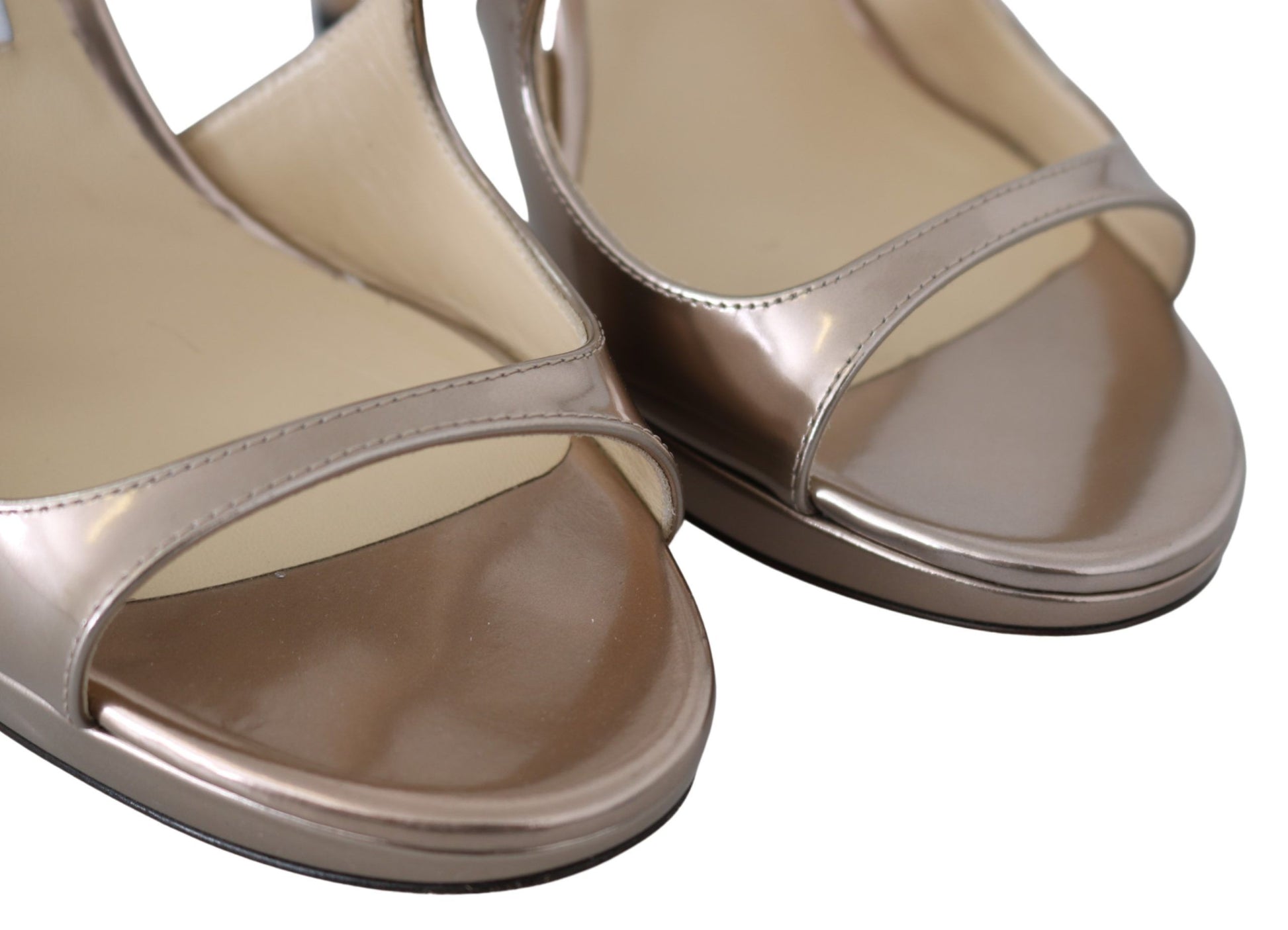 Jimmy Choo Ballet Pink Liquid Mirror Leather Sandals $1608.00 Jimmy Choo Luzworld