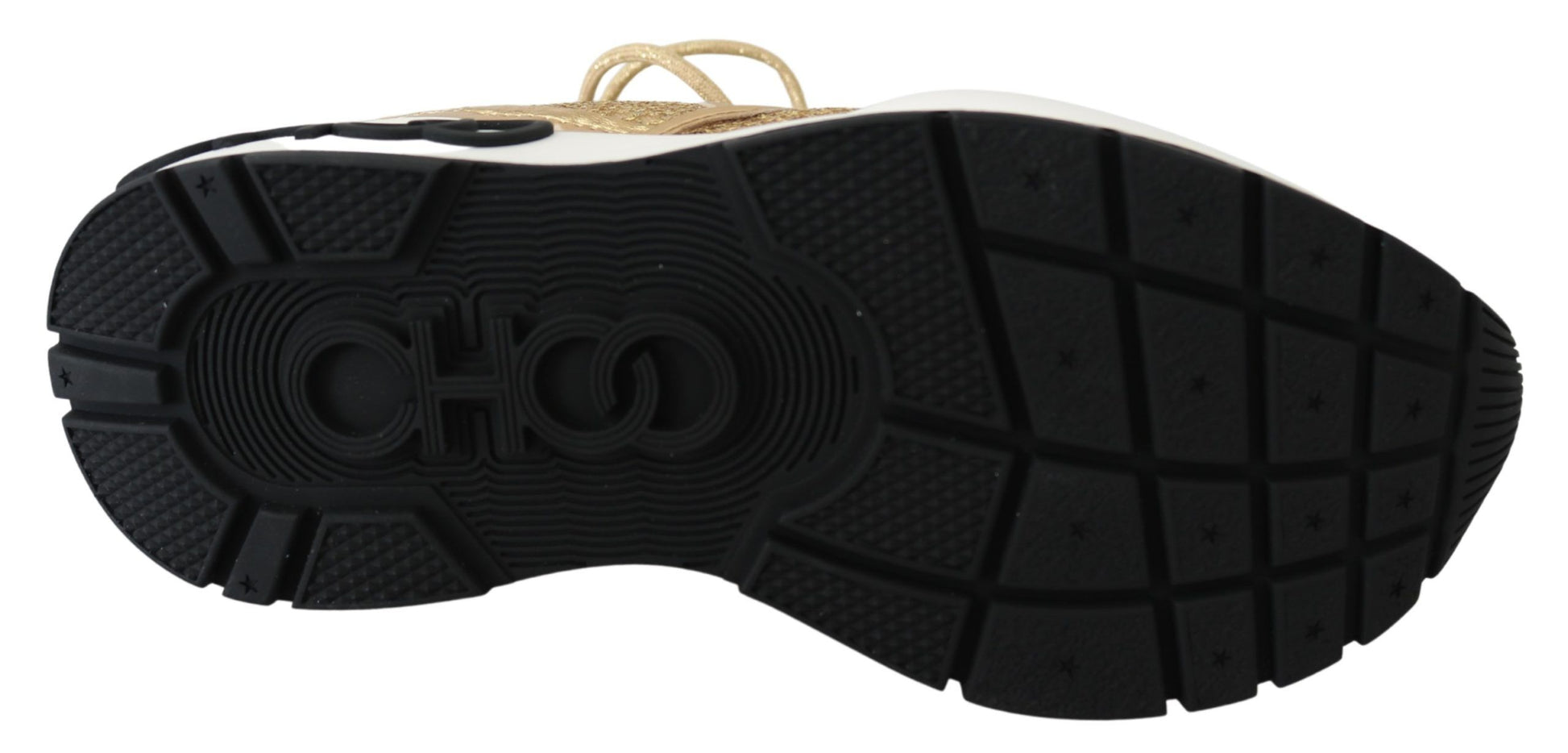 Jimmy Choo Golden Glamour Mesh Leather Sneakers $1226.00 Jimmy Choo Luzworld
